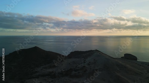 An aerial view of the beautiful sights of the desert of Tabernas in Almería, region of Andalucía, Spain.