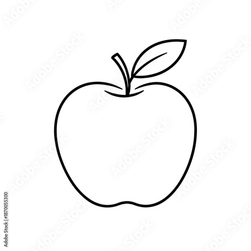 Minimalist apple design with simple line art for modern fruit concepts