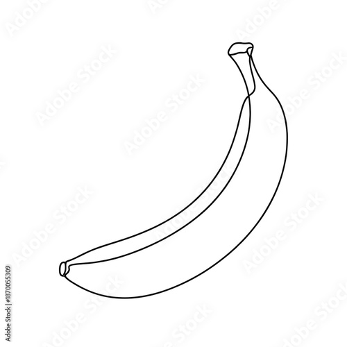 Minimalist single line drawing of a banana