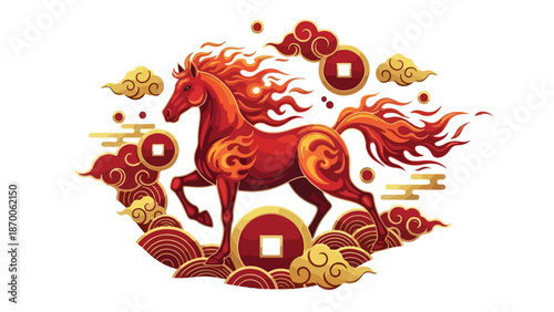 Chinese New Year Horse Vector Illustration