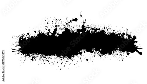 Black blot isolated on white background. Hand drawn. Not AI, vector illustration.