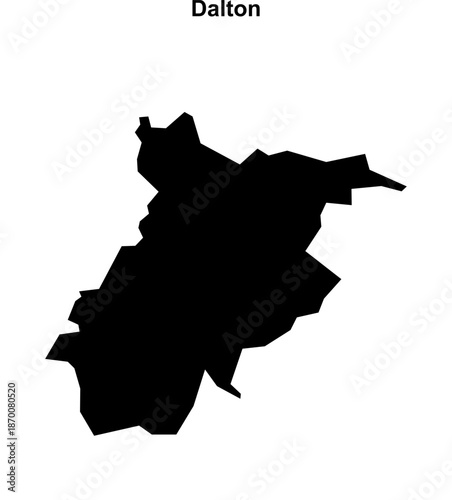 Dalton (England) blank outline map