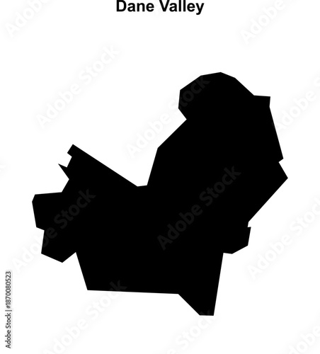 Dane Valley (England) blank outline map