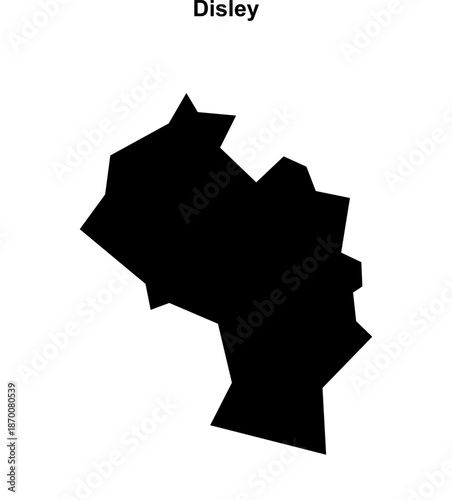 Disley (England) blank outline map