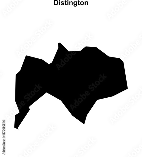 Distington (England) blank outline map