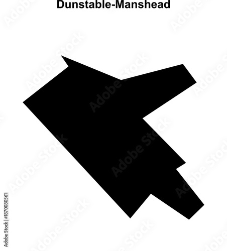 Dunstable-Manshead (England) blank outline map