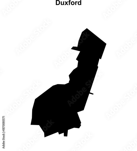 Duxford (England) blank outline map