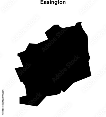 Easington (England) blank outline map