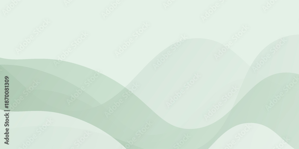 Obraz premium Light green element wave shapes background. Frame wallpaper design. Modern banner, poster or brochure. Vector illustration
