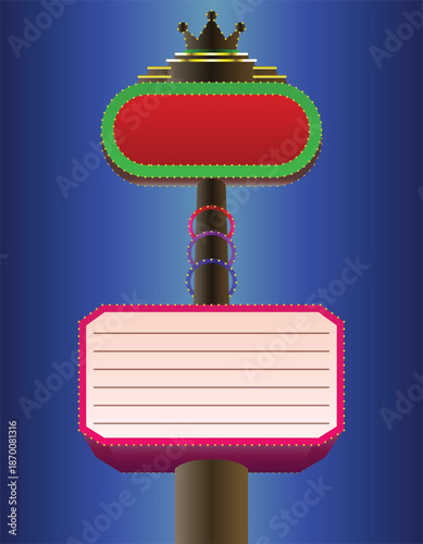 illustration of a sign pole on isolated white background