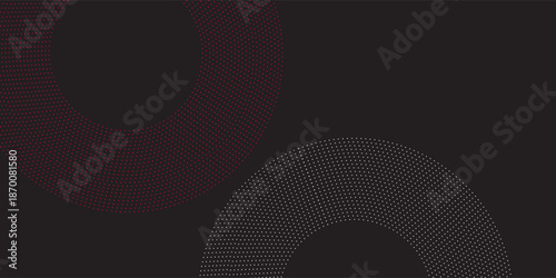 abstract stroke circles red and white on black background