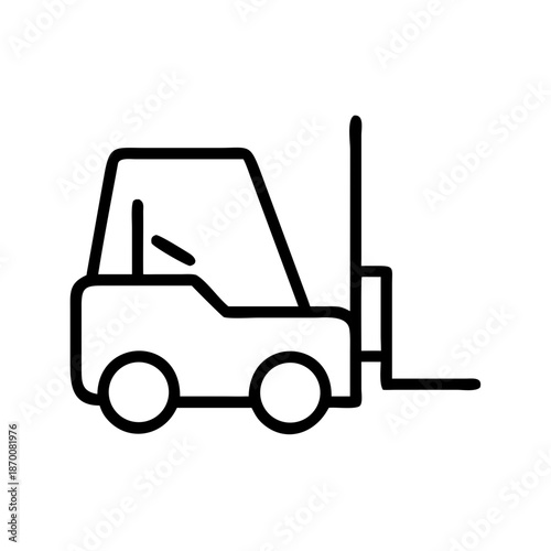 Forklift vehicle outline for logistics and warehouse operations  