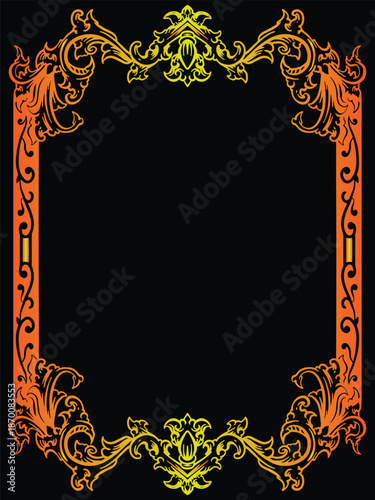 Elegant Luxury Outlines Of A Gold Ornamental Certificate Background Frame