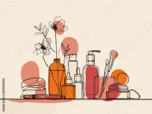 vector illustration of a cosmetic set