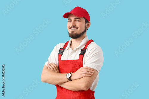 Portrait of male worker on ...