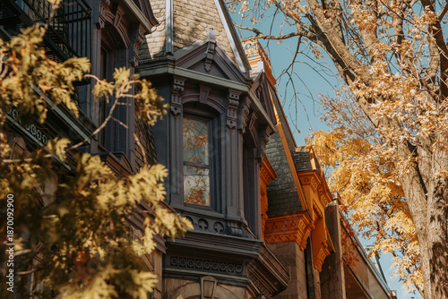 Façades colorées typiques du Plateau Mont-Royal, Montréal 