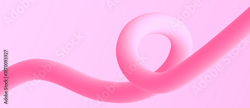 Pink Ribbon Flowing Motion