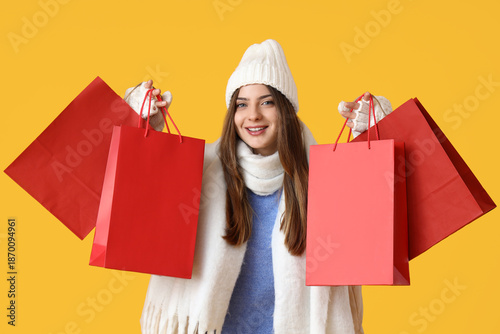 Young woman in winter cloth...