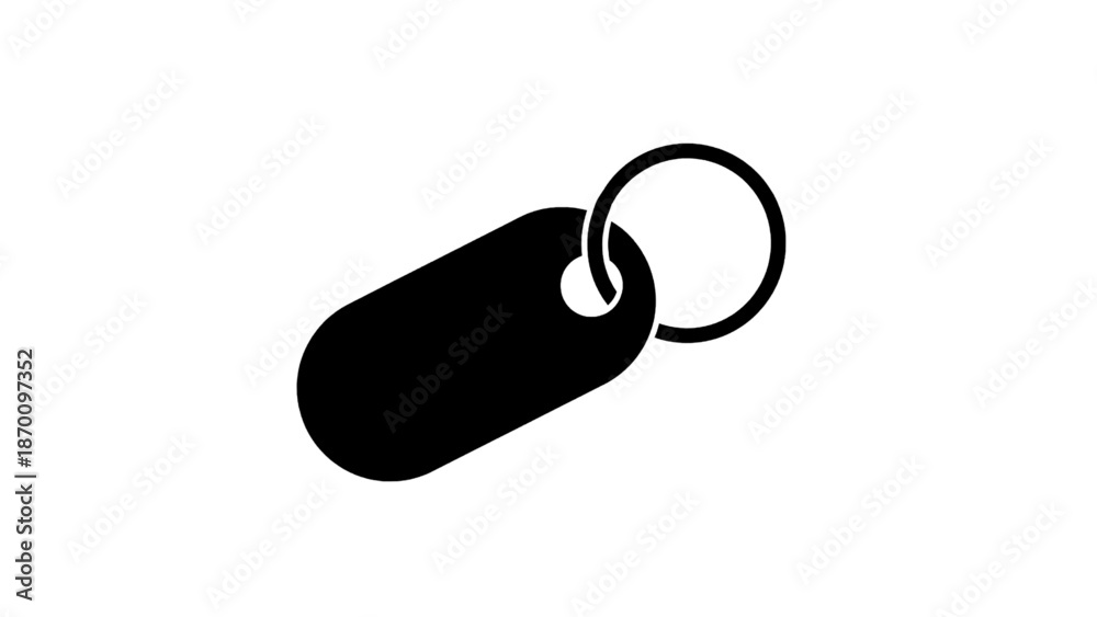 Fototapeta premium Vector illustration of a blank key tag with a ring, ready for customization, on transparent background