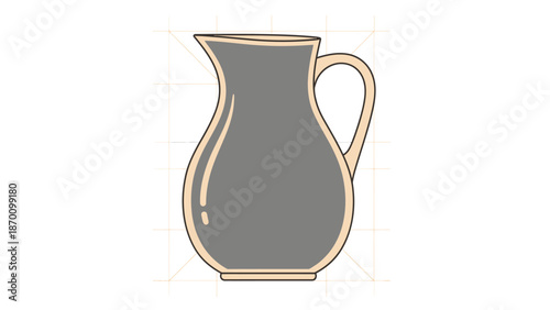 Simple illustration of a pitcher with a handle and spout