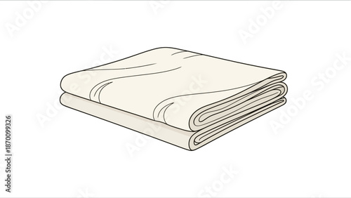 Clean line illustration of soft folded linens, perfect for home, comfort, and textile designs