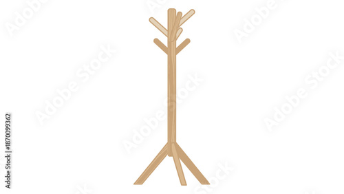 Minimalist wooden coat stand for home organization and entryway decor