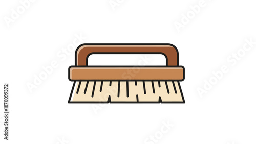 Cleaning Brush Icon for Household Chores and Hygiene Maintenance