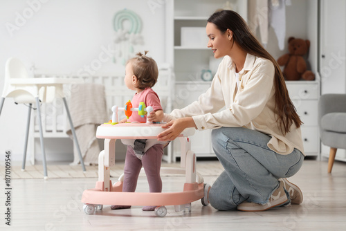 Cute little baby girl with ...