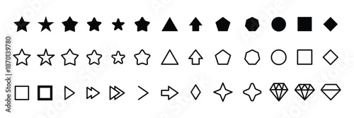 Set of Bullet List for PowerPoint Presentation icon collection. Bullet Points, Arrow symbol.