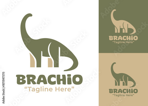 Brachiosaurus Logo Modern Minimalist Creative Identity