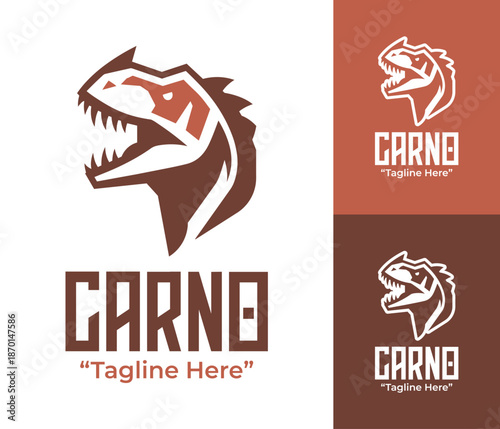 Carnotaurus Logo Modern Minimalist Jurassic Identity