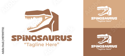 Spinosaurus Logo Modern Minimalist Jurassic Identity
