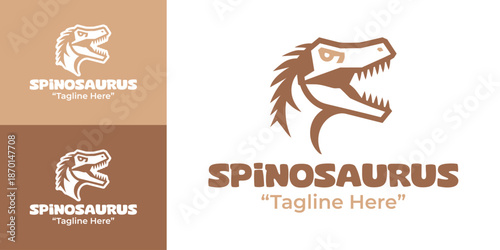 Spinosaurus Logo Modern Minimalist Animal Emblem