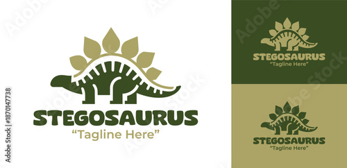 Stegosaurus Logo Modern Minimalist Jurassic Identity