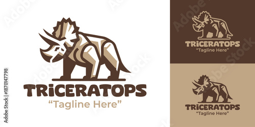 Triceratops Logo Modern Minimalist Creative Identity