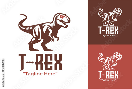 Tyrannosaurus Rex Logo Modern Minimalist Creative Identity