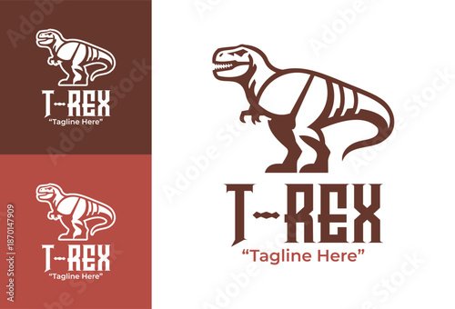 Tyrannosaurus Rex Logo Modern Minimalist Strong Branding