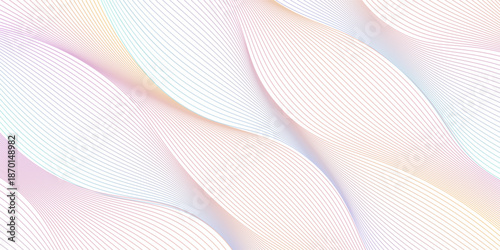 Passport rainbow watermark, guilloche pattern, intersecting wavy lines on a soft, pastel rainbow gradient background