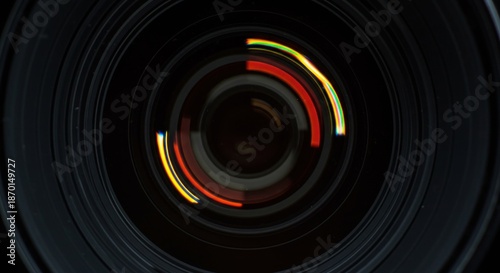 Abstract colorful camera lens pattern