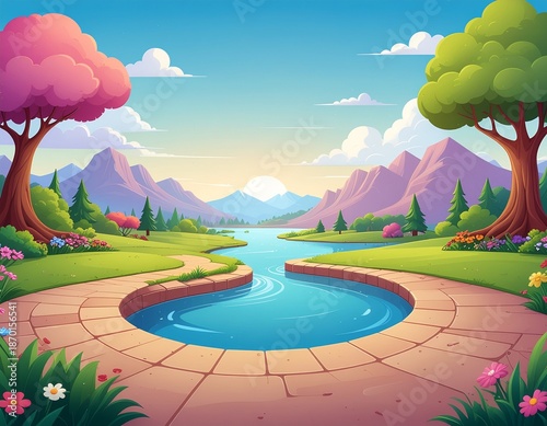 summer landscape with lake