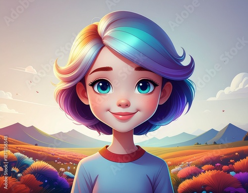 little girl in the field