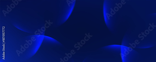 Minimal style dark blue circle center bubble decoration background. vector illustration.