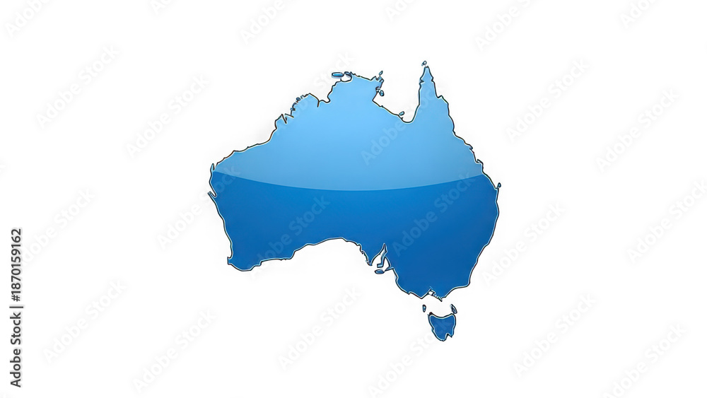Naklejka premium Australia map with blue gradient color