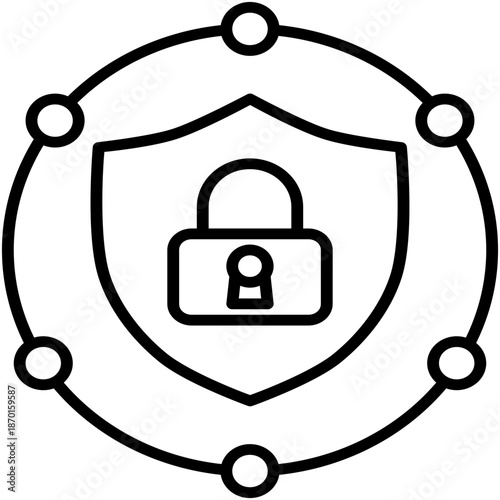 Comprehensive Icon, Analysis Overall Holistic Symbol Vector Stock Illustration, Line Icon Style Design.