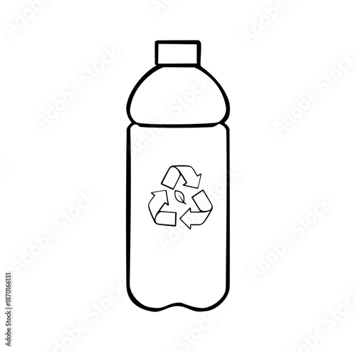 Cartoon Icon Environment Recycle Plastic Bottle After Used Simple Digital Design