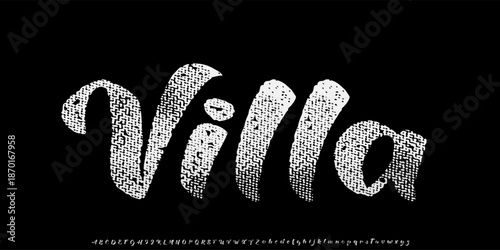 Hand drawn calligraphic vector monoline font. Distress signature letters. Modern script calligraphy type. ABC typography latin signature alphabet.