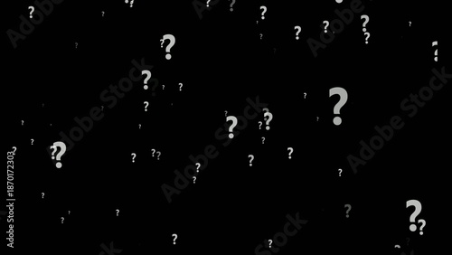 Generate Title Without Using The Word Title Before It. White Question Marks Scattered Randomly Black Background With Varying Sizes And Generate title without using the word 