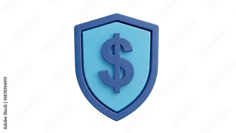 Fototapeta premium Shield with Dollar Symbol