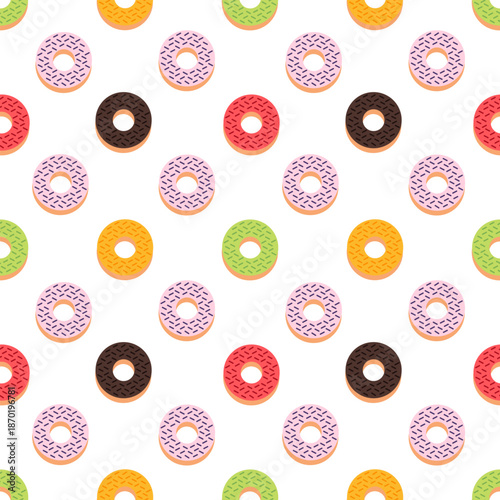 seamless pattern of colorful donuts