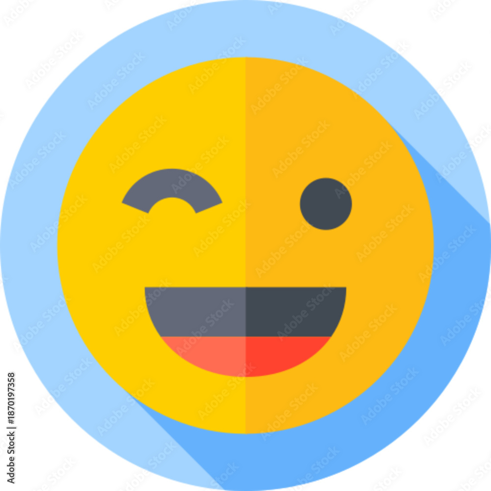 Fototapeta premium Wink Face Emoji Icon